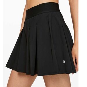 Lululemon Tennis Time Black Pleated Skirt Skort Tennis Prep Pickleball